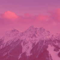 mountain with a pink overlay